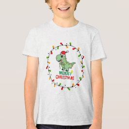 Cute Santa Dino Merry Christmas T Shirt