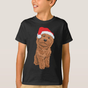 Cute Santa Doodle Hund jul T Shirt