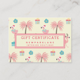 Cute Santa Flamingo's - julintyg Visitkort