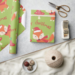 Cute Santa Fox God jul Presentpapper