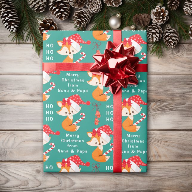 Cute Santa Fox, Personlig jul Presentpapper (Skapare uppladdad)