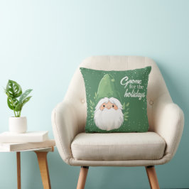 Cute Santa Gnome för Helgdagarna Kudde