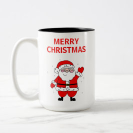 Cute Santa God jul 2-tonkaffe Mugg