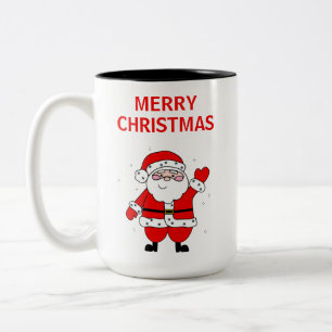 Cute Santa God jul 2-tonkaffe Mugg