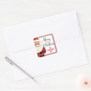 Cute Santa God jul från familjen Fyrkantigt Klistermärke
