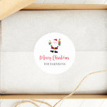 Cute Santa God jul Personlig Runt Klistermärke<br><div class="desc">Fira julsäsongen med de här vackra god jul-klistermärkena. De här klistermärkena blir perfekt för alla dina ge behov av helgdag.</div>