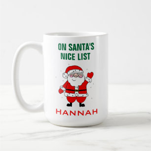 Cute Santa God List, lägg till Namn Kaffemugg