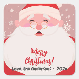 Cute Santa Graphic-jul Fyrkantigt Klistermärke
