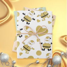 Cute Santa Guld Hearts