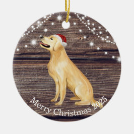 Cute Santa Hat Golden Retriever jul Julgransprydnad Keramik