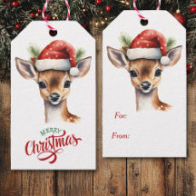 Cute Santa Hat Hjort Fawn jul