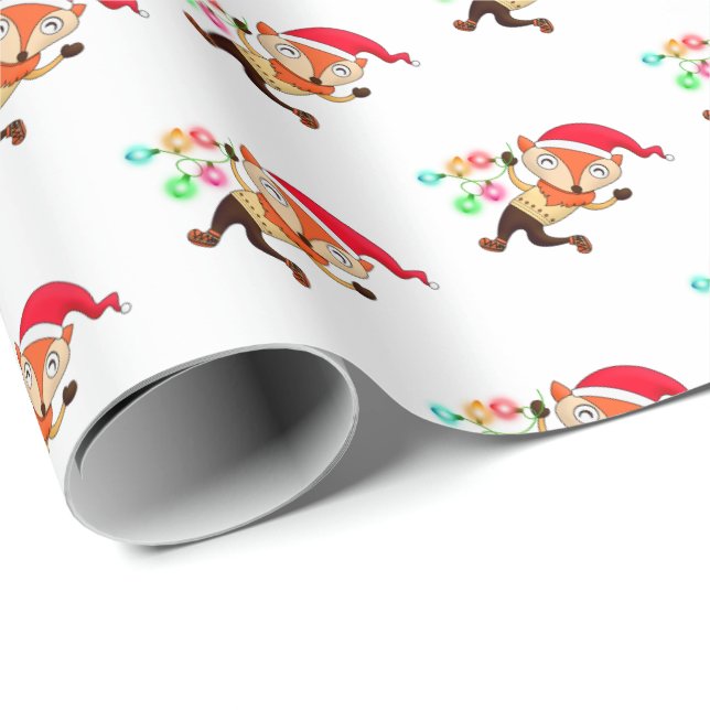 Cute Santa Hat-julklappning Papper Presentpapper (Rullad Hörn)