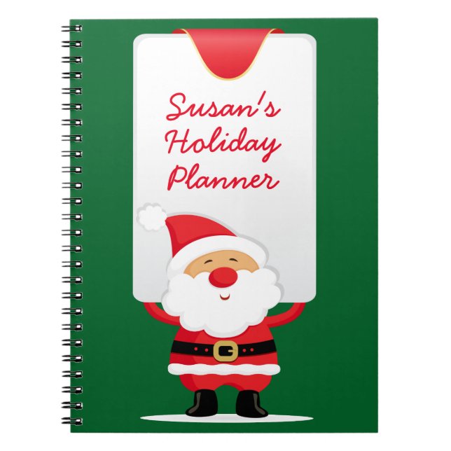 Cute Santa Helgdag Planner Anteckningsbok Med Spiral (Framsidan)