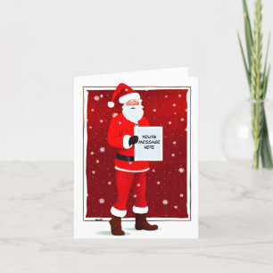 Cute Santa Holding ett Personlig-signeringsmeddela Tack Kort