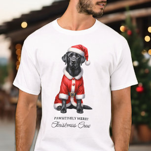 Cute Santa Hund Black Labrador Retriever jul T Shirt