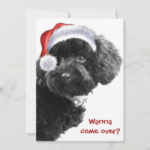 Cute Santa Hund l Party Anpassningsbar Inbjudnings Inbjudningar