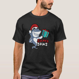 Cute Santa Jaws Family jul Pajamas Funny Sha T Shirt