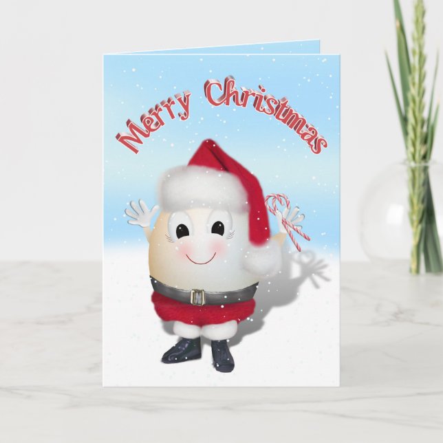 Cute Santa jul Egg Helgkort (Framsida)