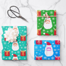 Cute Santa jul snöflingor och presenter Wrapping P