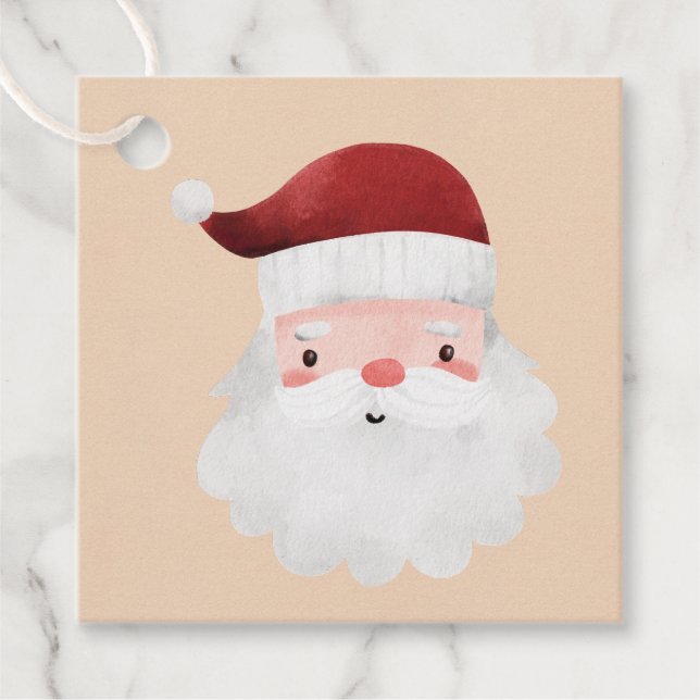Cute Santa Juletiketters Gåvor Etiketter (Framsida)