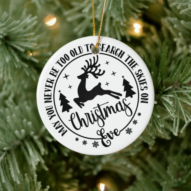 Cute Santa Kväll jul Julgransprydnad Keramik (Träd)