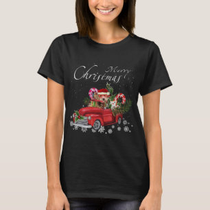 Cute Santa Labradoodle Riding Red Lastbil Merry Ch T Shirt