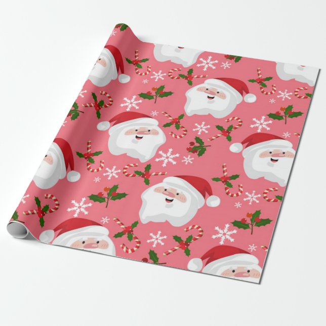 Cute Santa Mönster Presentpapper (Utrullad)