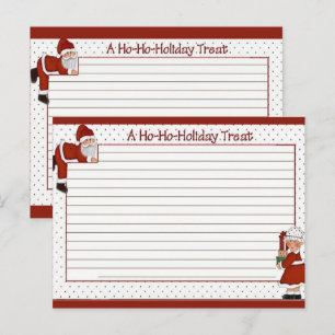 Cute Santa/Mrs Claus Blank Recipe Card Helg Vykort