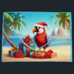 Cute Santa Parrot Tropical Beach-jul<br><div class="desc">Cute Santa Parrot Tropical Beach jul Gift Bag</div>