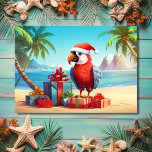Cute Santa Parrot Tropical Beach-jul Helgkort<br><div class="desc">Vi presenterar vårt berömvärda Helgdag julkort för Cute Santa Parrot Tropical Beach! Ta med en liten bit tropisk glädje till dina semesterhälsningar med den här visuella designen. Perfekt för att skicka varmt önskemål till vänner och familj fångar detta kort julstämningen på ett unikt och lekfullt sätt. Gör julhelgen ljusare med...</div>