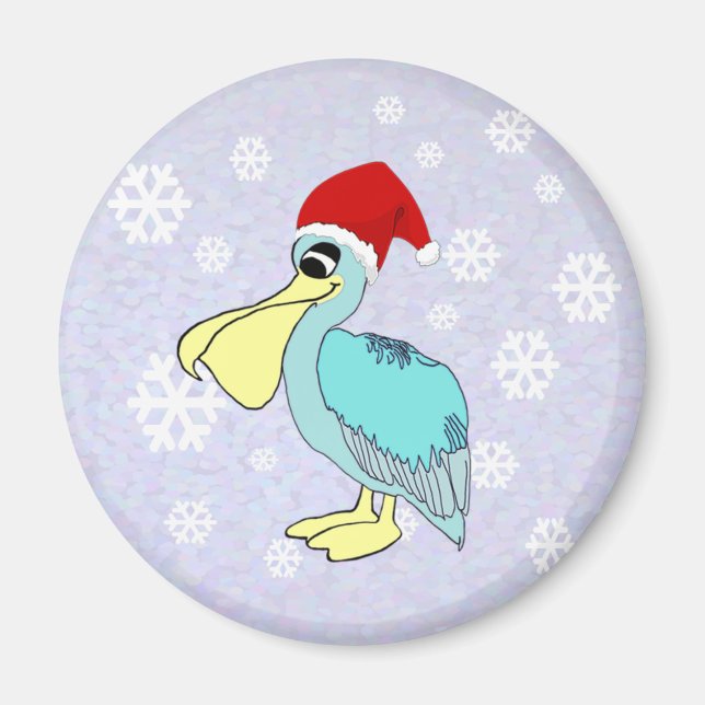 Cute Santa Pelican Magnets Magnet (Framsidan)