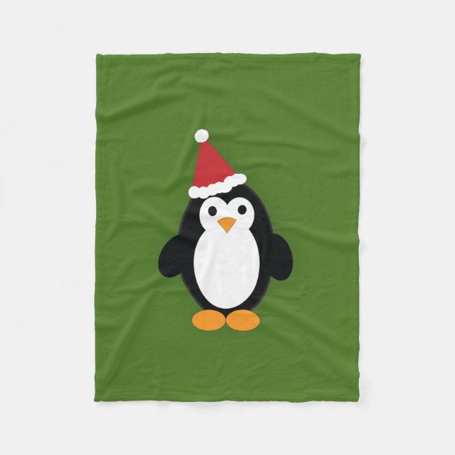 Cute Santa Penguin Fleecefilt (Framsidan)