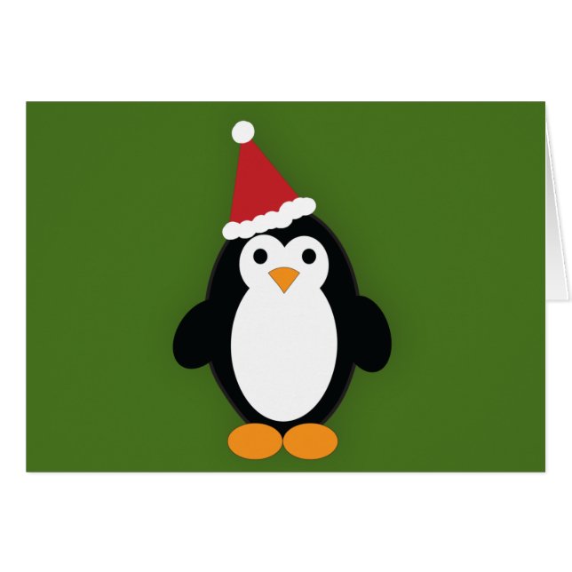 Cute Santa Penguin OBS Kort (Framsidan Horizontal)