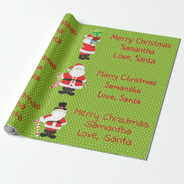 Cute Santa Personlig God jul från Santa Santa Presentpapper (Utrullad)