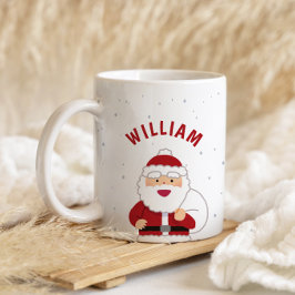Cute Santa Personlig Namn Mugg