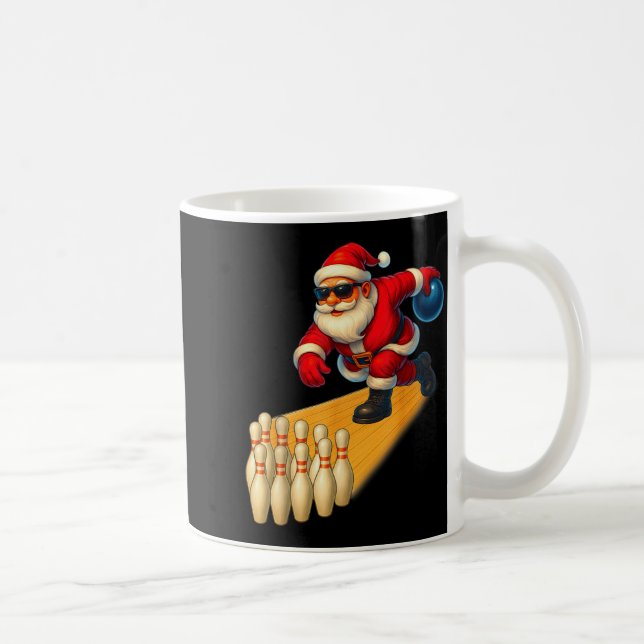 Cute Santa Playing Bowling Ball And Ns Bowler Chri Kaffemugg (Höger)