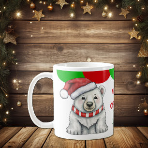 Cute Santa Polar Bear Barn Mugg