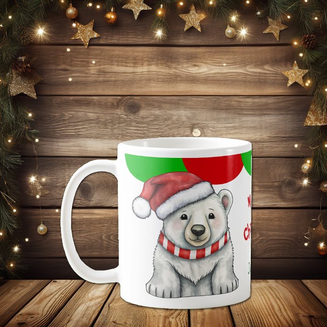 Cute Santa Polar Bear Barn Mugg (Skapare uppladdad)