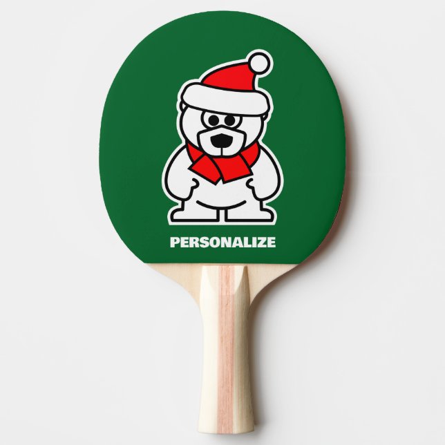 Cute Santa polar björn tecknad ping pong paddle Pingisracket (Framsidan)