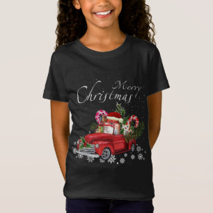 Cute Santa Pommern Riding Red Lastbil Merry Chris T Shirt