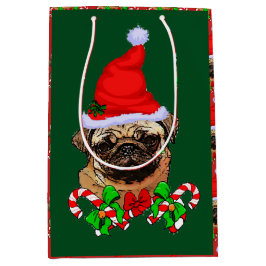 Cute Santa Pug jul Merry