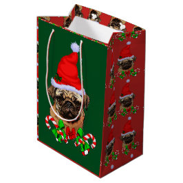 Cute Santa Pug jul Merry
