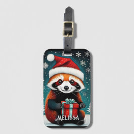 Cute Santa Red Panda Snowy Winter jul Bagagebricka