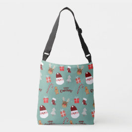 Cute Santa Reindeer Candy cane Gingerbröd Mönster Axelväska
