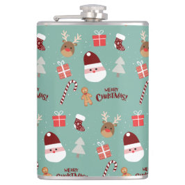 Cute Santa Reindeer Candy cane Gingerbröd Mönster Fickplunta