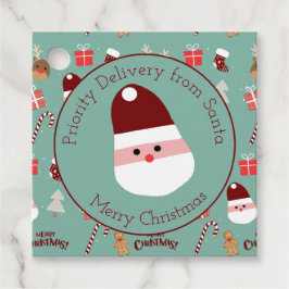 Cute Santa Reindeer Candy cane Gingerbröd Mönster Gåvor Etiketter