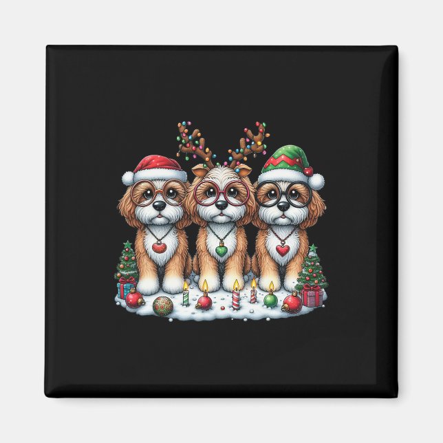 Cute Santa Reindeer Elf Apoo jul Womens Manar Magnet (Framsidan)