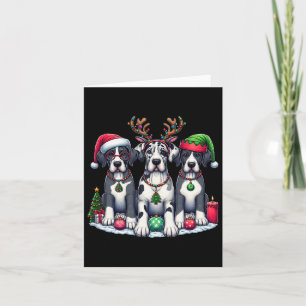 Cute Santa Reindeer Elf Great dane jul Kvinnor Kort