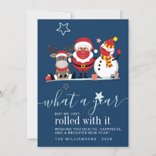 Cute Santa Reindeer Snögubbe 2020-skript jul
