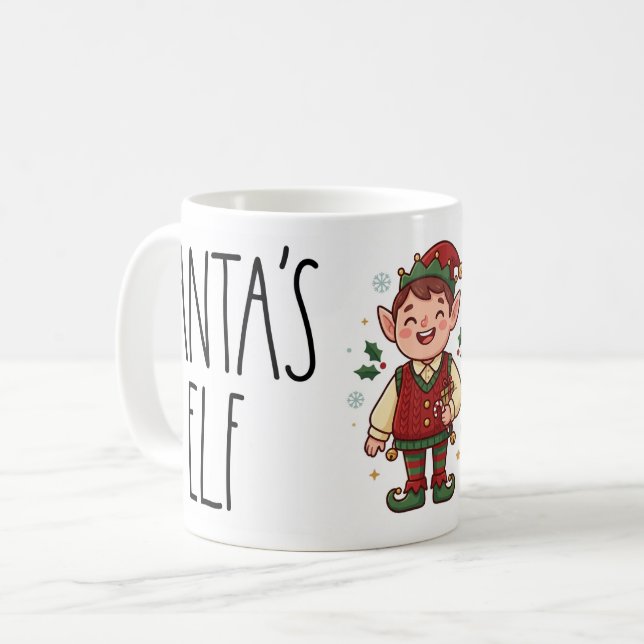 Cute Santa’s Elf Christmas Mug Kaffemugg (Framsida vänster)